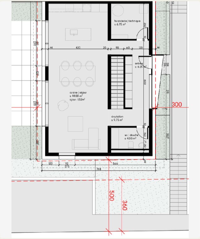 Plan du rez-de-chaussée supérieur, villa 13A